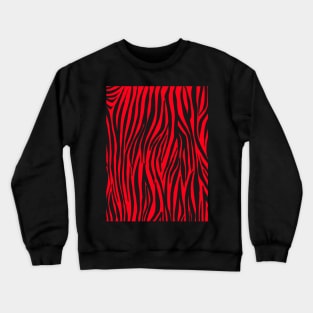 Red and Black Zebra Print Crewneck Sweatshirt